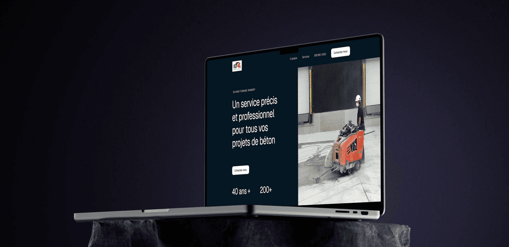 Mockup du site web MIEL (Mes Impôts En Ligne) affiché sur un ordinateur portable — page d'accueil avec le slogan "Simplifiez vos impôts en ligne avec MIEL"