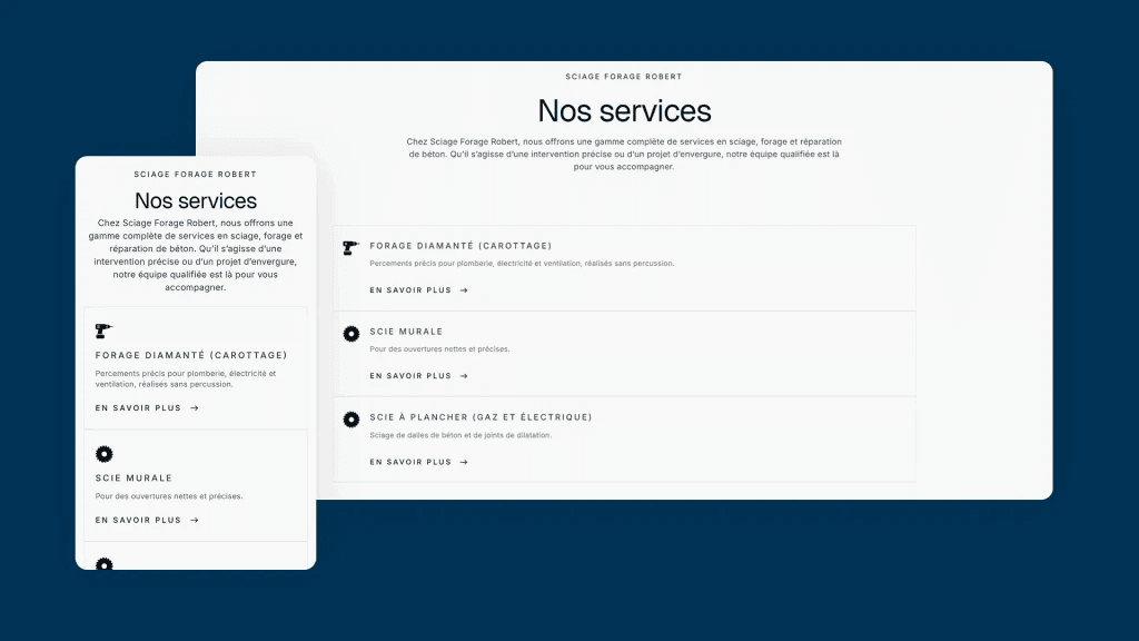Page des outils gratuits du site MIEL affichée sur desktop et mobile — formulaires et aide-mémoire téléchargeables pour simplifier la déclaration d'impôts